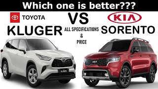 ALL NEW Toyota KLUGER Vs ALL NEW KIA SORENTO  Which one is better [upl. by Ynetsed]