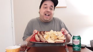 Honey Garlic Sausage amp Onion Garlic Perogies FEAST Mukbang [upl. by Gaylor]