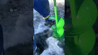 Electric Ice Auger  My new Favourite Tool for Ice Fishing [upl. by Salim]