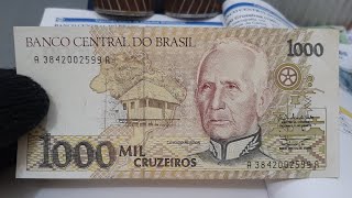 VOCÊ GUARDOU ESSA CÉDULA É VALIOSA 1000 CRUZEIROS ANO 1991 OLHA O VALOR 💲 12 A 25 REAIS 💰 DEUS É BOM [upl. by Akenor695]