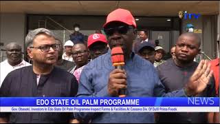 Gov Obaseki investors inspect Edo Oil Palm Programme farms and Dufil Prima Foods Cassava Division [upl. by Nyrat]