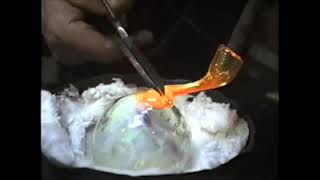 glassblowing Christmas ball ornaments  40pound furnace demo [upl. by Harilda]