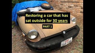 Restoring a 1978 MG that sat outside for 30 years Part 1 MG MGB Restore [upl. by Elahcim]