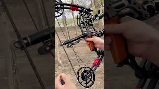 Compound bow has great power when hitting steel ballsshorts slingshot foryou hunting [upl. by Kano]