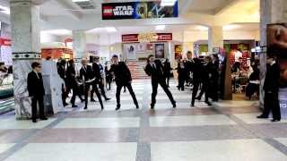 Be Free  Flashmob Men In Black in Khabarovsk [upl. by Okajima]