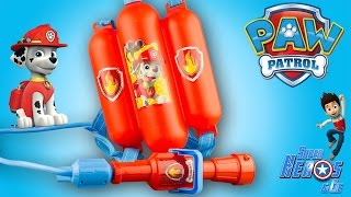 Pat Patrouille Lance à Eau Marcus Paw Patrol Marshall Water Blaster Jouet Toy Review Patrulla Canina [upl. by Carlstrom]