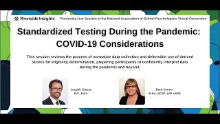 Standardized Testing and Eligibility Determinations Considerations During the COVID 19 Pandemic [upl. by Naicad259]