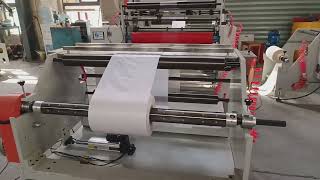 automatic laminating slitting machine connecting to calender used as unwinder rewinder [upl. by Pietrek36]