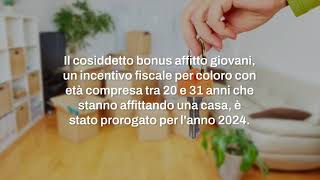 Bonus affitto giovani 2024 tutto quello che devi sapere [upl. by Lowis]