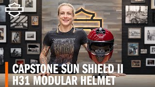 HarleyDavidson Capstone Sun Shield II H31 Modular Motorcycle Helmet Billiard Red Overview [upl. by Deanna]