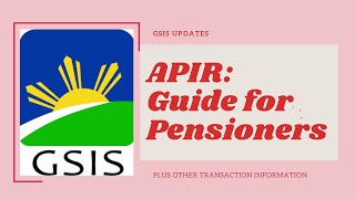 GSIS  HOW TO DO ONLINE APIR FOR PENSIONERS  MagAPIR para PENSION Hindi MaDISAPPEAR [upl. by Larrabee]