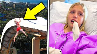 Payton Delu fell off the water slide then Ninja Kidz TV [upl. by Dimitry]