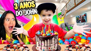 MOSTRAMOS TODO O ESPAÇO DA FESTA 3 ANOS DO JOHN 😱🎉🎁 [upl. by Kurr]