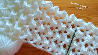 how to crochet an easy fast stitch for beginners ideal for blankets shawlseasy crochet baby blanket [upl. by Senzer]