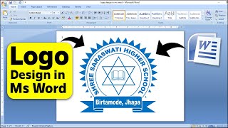 Design Logo in Ms word Tutorial  SchoolCollege Logo Design in Ms Word [upl. by Rita770]