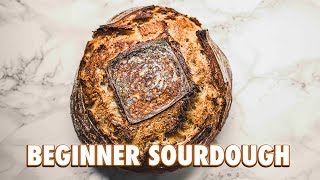 No Knead Beginner Sourdough Bread [upl. by Erodaeht650]