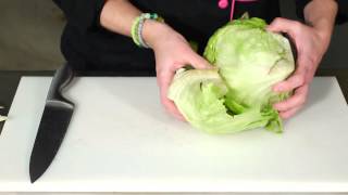 How to Cut Iceberg Lettuce for a Salad  Salad Recipes [upl. by Blondelle]