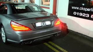 Mercedes R231 SL500 CKS Sport Exhaust with Genuine AMG SL63 Diffuser and Tailpipes [upl. by Jonati]