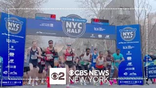 Kenyan Norwegian win NYC Half Marathon [upl. by Immanuel170]