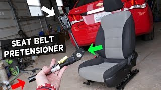 CHEVROLET CRUZE FRONT SEAT BELT PRETENSIONER REMOVAL REPLACEMENT CHEVY CRUZE [upl. by Hadwyn4]