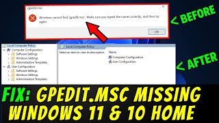 Gpedit Cannot Be Found Windows 1011  Enable Windows HOME EDITION Group Policy SOLVED [upl. by Madora528]