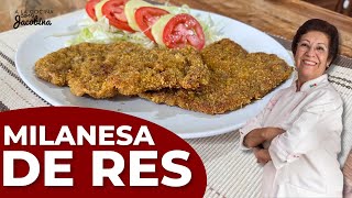 Como hacer MILANESA DE RES  Como empanizar una milanesa  3 formas de empanizar una milanesa [upl. by Pinkerton93]