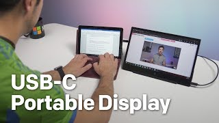 HP EliteDisplay S14 USBC portable display review Perfect for Surface Go [upl. by Ingunna]