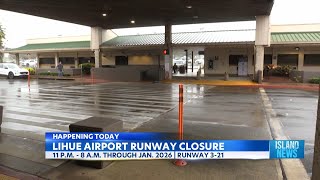 Overnight runway closure at Lihue Airport begins for safety improvements [upl. by Kleeman]