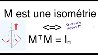 Pourquoi M est une isométrie revient à MᵀM  Iₙ [upl. by Desiree214]