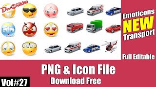 Icons Emoticons amp Transport PNG Files Download Free Vol27 desimesikho 2018 [upl. by Leonerd]