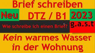 DTZ  B1  Brief schreiben  Kein warmes Wasser in der Wohnung [upl. by Alden]