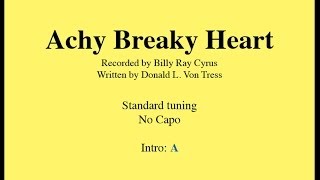 Achy Breaky Heart  Easy Guitar chords and lyrics [upl. by Anaeg]