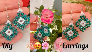 Accessoires facilesBoucles d’oreilles en perles cristal اكسسوارات العيد حلق من الكريستال [upl. by Tanner845]