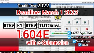 How to file 1604E Alphalist eSubmission Taxable Year 2022 Complete tutorial actual submission [upl. by Rudelson]