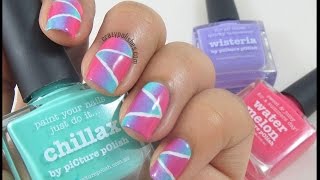 Geometric Gradient Nail art Tutorial [upl. by Elpmet]