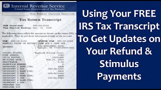 Using Your IRS Tax Transcript To Get Updates on Your Refund Direct Deposit Date [upl. by Ayarahs564]