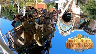 Ride to Happiness Front Row POV Plopsaland De Panne Spinning Coaster [upl. by Ellesirg]