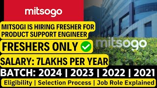 Mitsogo Recruitment 2024  OFF Campus Drive For 2024  2023 Batch Hiring  Product Support Engineer [upl. by Proudlove]