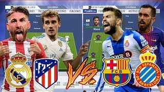 EQUIPO DERBI DE MADRID VS EQUIPO DERBI DE BARCELONA  Experimentos Fifa 19 [upl. by Coady]