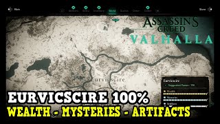 Assassins Creed Valhalla Eurvicscire All Collectibles Wealth Mysteries Artifacts [upl. by Marjy]