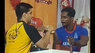 ANMOL SANDHU MRINDIA VS ABIN KURIAN GRIPING MATCH 1 40TH INDIAN NATIONAL ARM WRESTLING 2016 [upl. by Ellerrehs976]