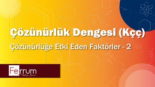 Çözünürlüğe Etki Eden Faktörler quotORTAK İYONquot  Çözünürlük Dengesi [upl. by Prent]