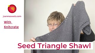 Seed Stitch Triangle Knitted Shawl VIDEO TUTORIAL  Easy KNIT SHAWL Instrucciones [upl. by Aicilec]