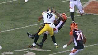 JuJu SmithSchuster Vicious Block on Vontaze Burfict  Steelers vs Bengals  NFL [upl. by Anyel]