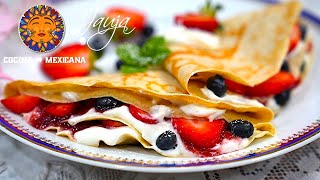 🥞 CREPES SALUDABLES de AVENA y Sin Azúcar SOLO 3 INGREDIENTES sandrachefpastelera [upl. by Conyers]