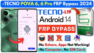 Tecno Pova 6 Pro FRP Bypass Without PC All Tecno Android 14 Frp Google Account No XShare No Apps [upl. by Giliana999]