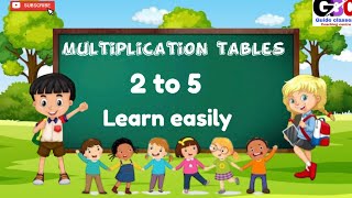 Tables of 2 to 5 In English  Learn Tables of 2 to 5 Multiplication tables in English [upl. by Itsyrc]