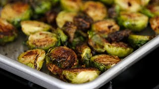 Crispy Charred Roasted Brussel Sprouts With Balsamic Vinegar Recipe [upl. by Macegan]