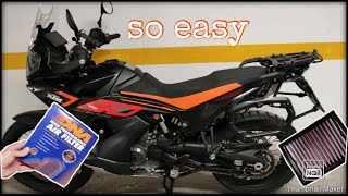 KTM 790 adventure 2023  change air filter  DNA filter [upl. by Adnaugal]