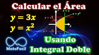 25 Calcular el ÁREA de una REGIÓN usando INTEGRALES DOBLES [upl. by Arvonio]